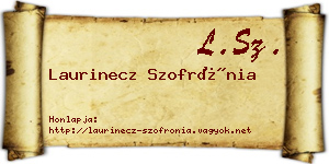 Laurinecz Szofrónia névjegykártya